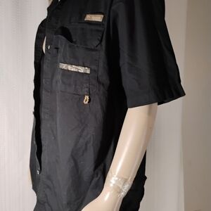 Columbia Phg Black Short Sleeve Button-Up Shirt Size XXL